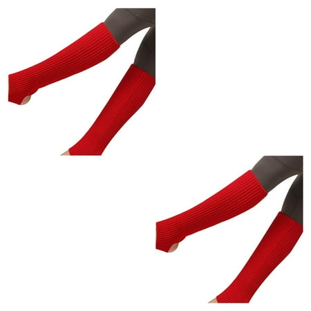 

Tmosphere 1 Pair Women Latin Dance Socks Casual Winter Yoga Hosiery Thermal Leg Warmer Fitness Solid Color Dressing Red Red 2PCS
