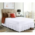 thumbnail image 2 of Double Elastic Bed Skirt Ruffle - Microfiber Bed Skirt Adjustable Twin Bed White, 2 of 5