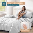 thumbnail image 3 of Casa Platino Twin Size Comforter Set – 5 Piece Bed in a Bag – Soft Brushed Microfiber Twin Size Comforter Set with Comforter, Flat Sheet, Fitted Sheet, 1 Pillowcase & 1 Sham – White, 3 of 8