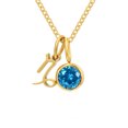 thumbnail image 1 of Collier Rune Tridimensionnel des Douze Constellations, Luxe Léger, Couleur, Collier Pierre de Naissance en Strass, Collier en Acier Inoxydable, 1 of 6