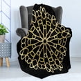 thumbnail image 4 of Mandala Soft Flannel Fleece Throw Blanket, Abstract Golden Yellow Toned Ornament on Dark Backdrop, Cozy Plush for Indoor and Outdoor Use, 60" x 80", Black Mustard, by Ambesonne, 4 of 5