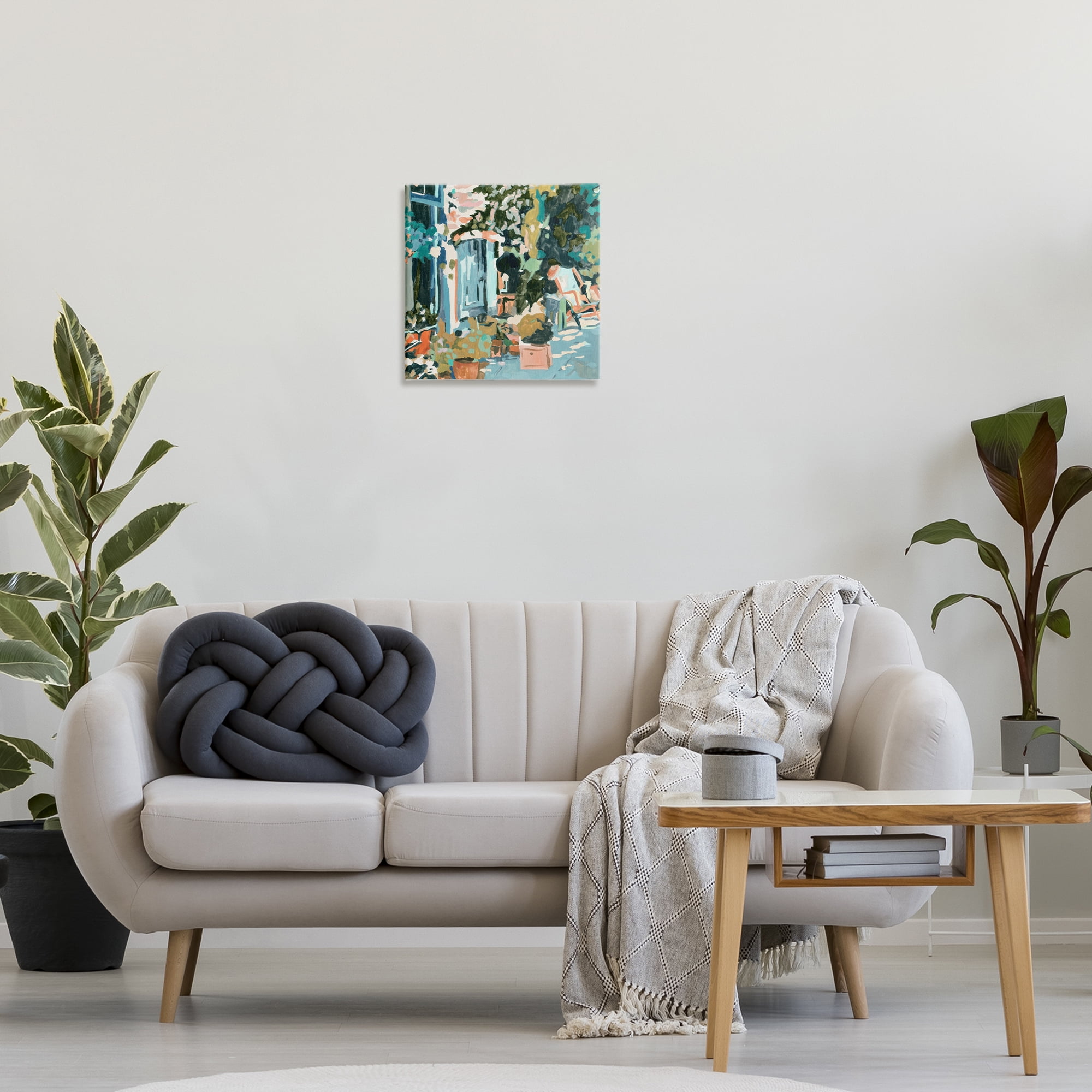Stupell Industries Abstract Cityscape Architecture Scenic & Cityscapes Painting Wrapped Canvas Art Print Wall Art, 17 x 17