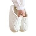 thumbnail image 4 of WoMen's Memory Foam Fuzzy Slippers Knitted House Unisex Couple Fashionable Casual Winter Outerwear Closed-Toe Half-Slippers Fleece-Lined Warm Flat Slippers, 4 of 5