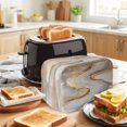 thumbnail image 3 of Toaster Cover 2 Slice, Yellow Grey Ombre Dustproof Bakeware Oven Protector with Top Hook, Modern Marble Ink Painting Art Waterproof Small Kitchen Appliance Toasters Dust Cover, 12"x7.5"x8", 3 of 9