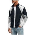 thumbnail image 4 of Umfun Full Zip Track Jackets for Men Casual Color Block Sportswear Stand Collar Lightweight Coat with Elastic Cuffs for Fall, 4 of 7