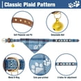 thumbnail image 2 of Conjunto de cuello y correa a cuadros con estampado de huellas bordadas EXPAWLORER, 2 of 7