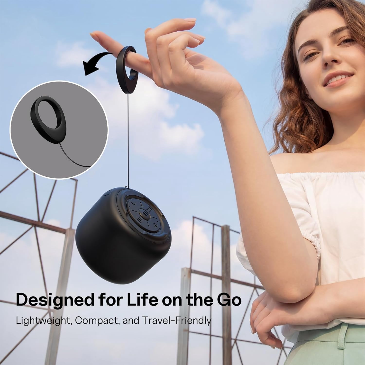 Portable Bluetooth Speaker,IPX5 Waterproof Wireless Speaker with Bluetooth 5.0,20H Playtime,Built-in Mic Mini Speaker for Outdoor/Party/Beach/Travel/Gifts Black
