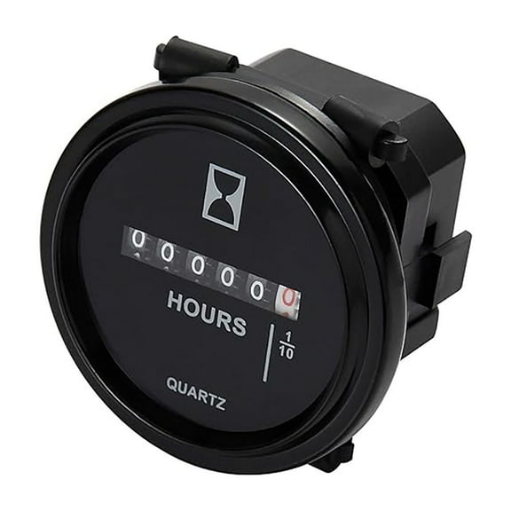 Runleader HM009 DC 6V to 80V Round Hour Meter Snap in Quartz Hour Meter Mechanical Timer Motorcycle