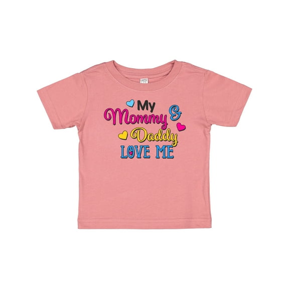 Inktastic My Mommy and Daddy Love Me with Hearts Boys or Girls Baby T-Shirt