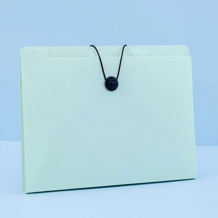 Xiao Hua 12 Pocket Expansion Folder A4 Size Accordion Folder Cute Paper Organizer Portable Document Organizer for Home Office Supplies Green
