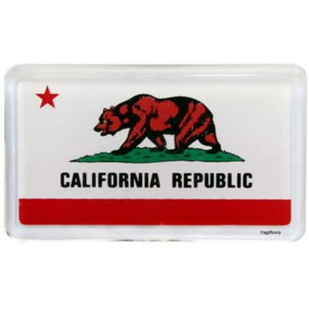 

California Flag Acrylic Small Fridge Collector s Souvenir Magnet 2 inches X 1.25 inches