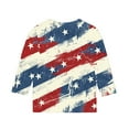 thumbnail image 4 of BRGZLK Kids Independence Day 3/4 Sleeve T-Shirts American Flag Tees Cute Round Neck Casual Pullover Top For Middle And Large Children's Boys And Girls Multicolor 5-6 Years, 4 of 5