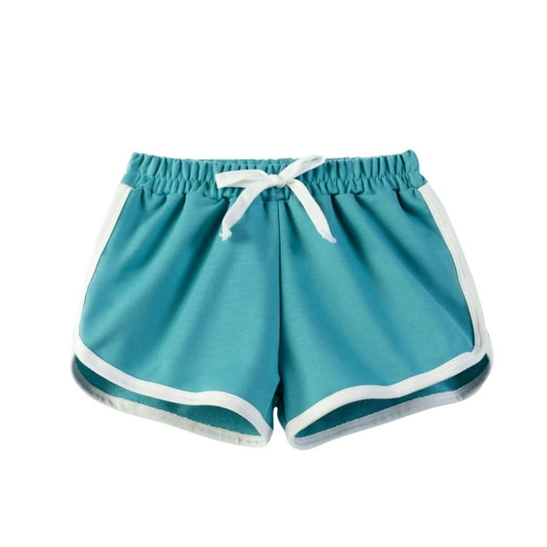 Odeerbi 7-16 Años Niños Niñas Verano Algodón Dopaina Pantalones Cortos Color Sólido Entrenamiento Deportivo Pantalones Cortos de Color Sólido Casual