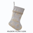 thumbnail image 3 of Yhmxh Velvet Christmas Stocking, 19 Inch Large Xmas Stocking with Golden Snowflake Embroidery & Merry Christmas Lettering, Hanging Plush Cuff Stocking for Fireplace Mantel Christmas Home Decor, 3 of 6