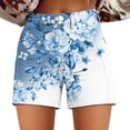thumbnail image 2 of OIUUAK Womens Casual High Waist Denim Shorts Relaxed Fit ArtRetro Printed Shorts with Pockets, Cotton Sweat Shorts Women, Sweat Shorts Women Pack, Low Waisted Sweat Shorts, 2 of 2