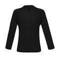 thumbnail image 5 of Men's Casual Solid Color V-Neck Gentleman's Business Long Sleeve T-Shirt Black 1X, 5 of 5