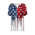 thumbnail image 5 of SELONE Dress Shirts for Women Fourth of July Print Star Tops Buttons V Neck Short Sleeve Clothes Patriotic Graphic Wear, 5 of 5