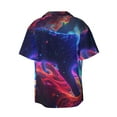 thumbnail image 5 of Uemuo Cosmic Cat Psychedelic Journey Pattern Cotton Linen Short Sleeve Shirts,Casual Lightweight Button Down Shirts,Vacation Beach Summer Tops-X-Large, 5 of 7