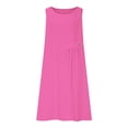 thumbnail image 4 of Vestido de Verano para las Mujeres Playa, Moda Vacaciones Color Sólido sin Mangas Hueco Fuera de la Fiesta Midi para Casual, 4 of 9