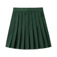 thumbnail image 2 of RUTAYY Women Casual Pleated Skirt Versatile Mini Skirt For Daily Wear Work Study Party Dance With Color Block Design Solid Color Smocked Boho Pleated Skirts, 2 of 4