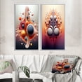 thumbnail image 1 of Designart "Geometric Metamorphosis Abstract Multiverse I" Abstract Shapes Framed Wall Art Set Of 2 - Transitional Pink Framed Canvas Set For Living Room Decor, 1 of 6
