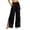 Black, variant on Women High Waisted Wide Leg Pants with Side Slit Drawstring Ruched Detail Casual Summer Beach Pants with Pockets Flowy Pants