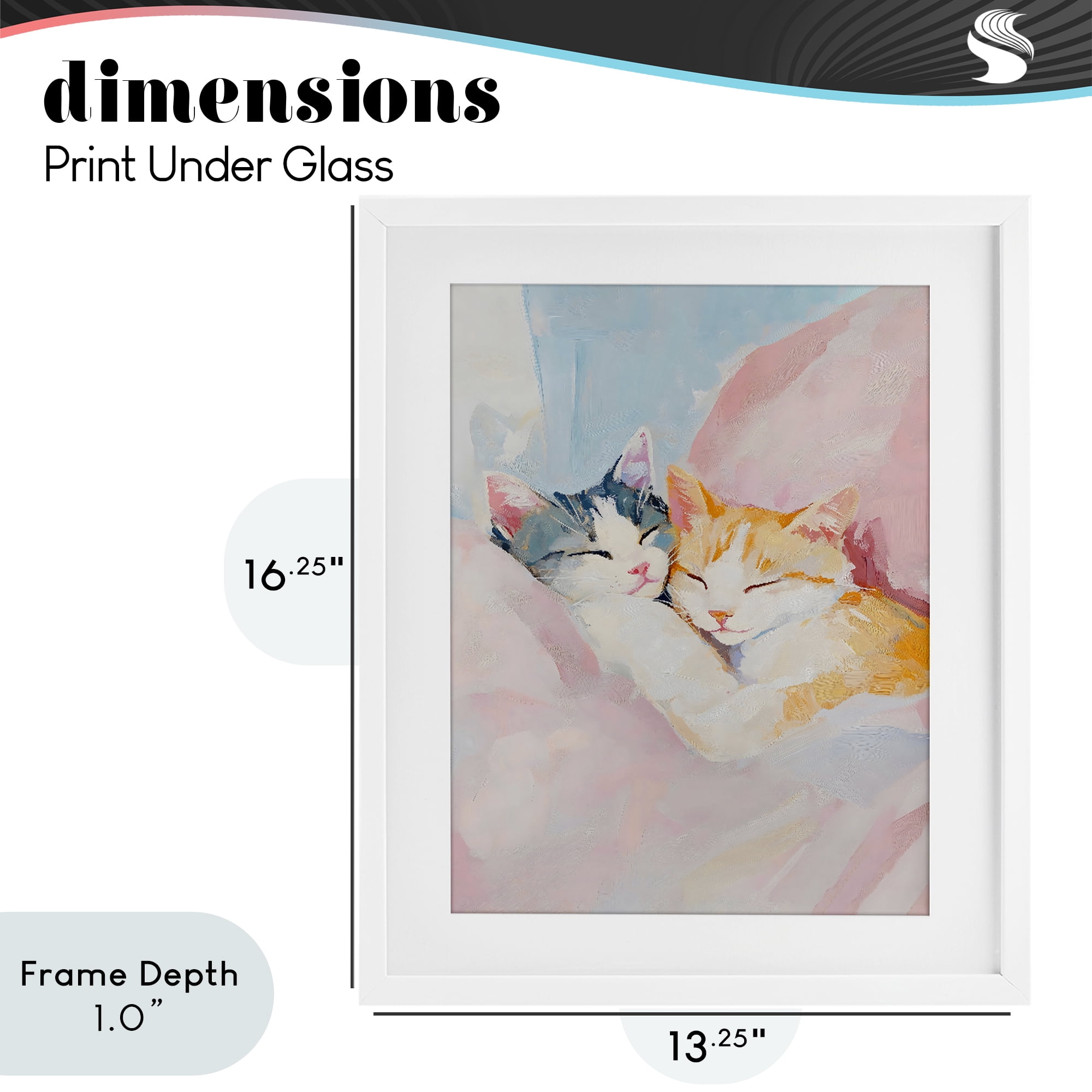 Stupell Industries Sleeping Kittens Embrace White Framed Print Under Glass, design by The Prints Vibe