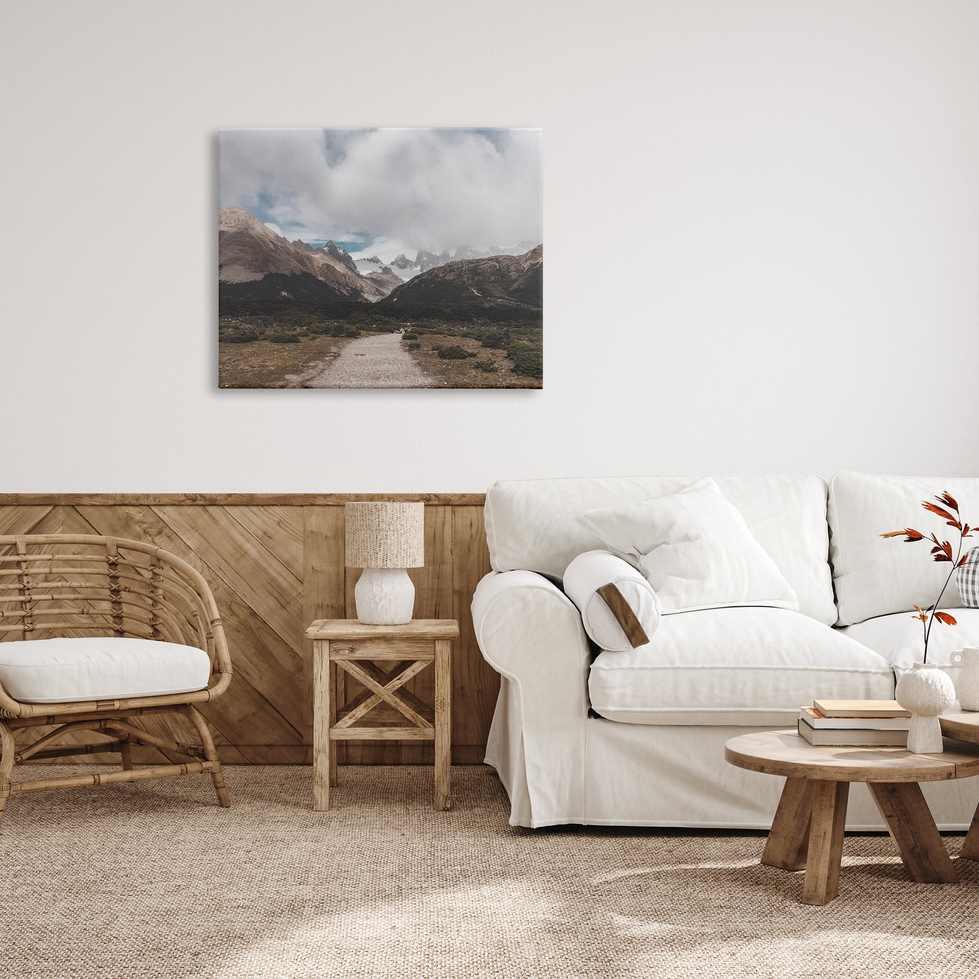 Stupell Industries Cloudy Mountain Peaks Nature Photography Gallery Wrapped Canvas Print Wall Art, 40 x 30