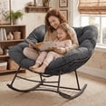 thumbnail image 3 of Simenmax Oversized Padded Egg Rocking Chair – 450 lbs Capacity, Anti-Slip Quiet Rocker for Bedroom, Living Room, Balcony & Garden,Black, 3 of 8