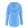 thumbnail image 5 of Miluxas Women's Contrasting Color Button Hooded Pocket Pullover Fashionable Sweatshirts Fall Blouses for Women Blue XL(XL), 5 of 5