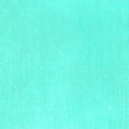 thumbnail image 1 of Ahgly Company Machine Washable Indoor Square Solid Turquoise Blue Modern Area Rugs, 3' Square, 1 of 4