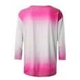 thumbnail image 4 of gakvbuo Petite Tops For Women Tops 3/4 Sleeve On Gradient Summer Pullover Shirts Tunic Tops Crewneck Slim Fit Half Sleeve Graphic Tshirts Blouse Tops, 4 of 5