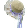 thumbnail image 1 of Guardurnaity Sombrero de paja estilo girasol para mujer, sombrero con flores, sombrero estilo bosque, sombrero de paja con cinta para niña, Sombreros tipo+5, 1 of 6