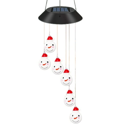 

Christmas Solar Wind Chime Light Outdoor Solar Powered Waterproof LED Wind Chime Color Changing Light for Patio Garden Home