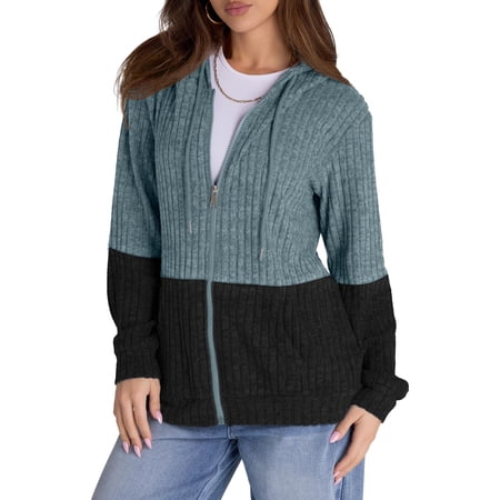 ROSVIGOR WOMENS OVERSIZED HOODIES LIGHTWEIGHT COLOR BLOCK SWEATSHIRTS FOR WOMEN CASUAL HOODED SHIRTS