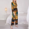 thumbnail image 3 of Pofeuu Sunset Desert Journey Print Womens Pajamas Set Long Sleeve Sleepwear Button Down Nightwear Soft Pj Lounge Sets Button Down Pajamas Women-Small, 3 of 7