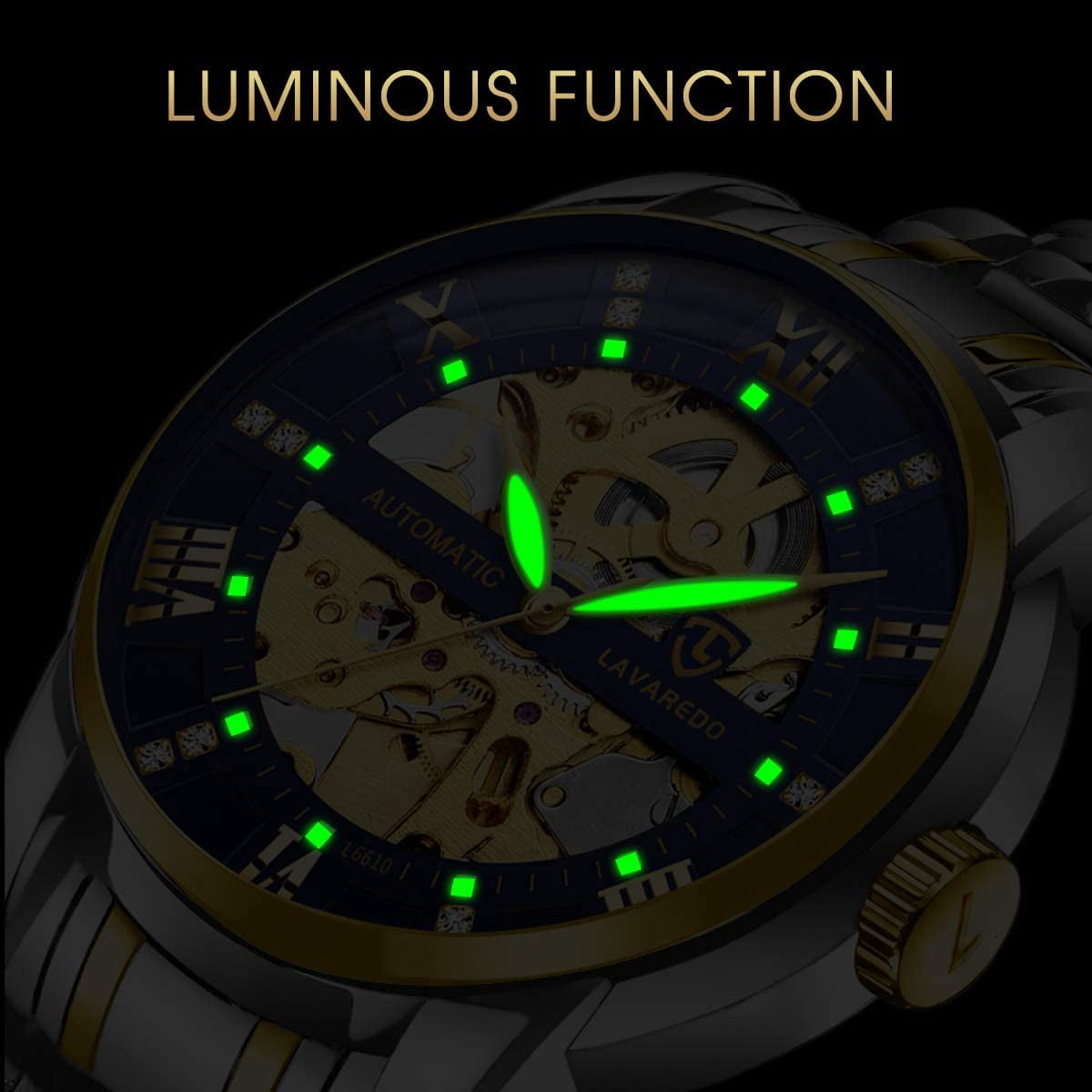 A ALPS Watches for man Automatic Mechanical Watches self Winding Man Watch with Stainless Steel Strap Business Watches Gift for Men