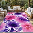 thumbnail image 2 of Watercolor Floral Outdoor Rug for Patio/Deck/Porch, Non-Slip Large Area Rug 3 x 5 Ft, Spring Flowers Botanical Vintage Indoor Outdoor Rugs Washable Area Rugs, Reversible Camping Rug Carpet Runner, 2 of 8