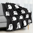 thumbnail image 6 of Ghost Blanket, Halloween Throw, Spooky Glow In The Dark Fleece Blanket, Soft Double-Layer Warm Cozy Throw for Movie Nights and Seasonal Decor, 6 of 7