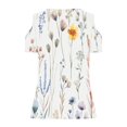 thumbnail image 4 of Fiudx Ofertas Flash Del Día Camiseta Sexy de Verano para Mujer, Blusa con Hombros Descubiertos, Cuello En V, Manga Corta, Camisetas Sólidas, 4 of 5