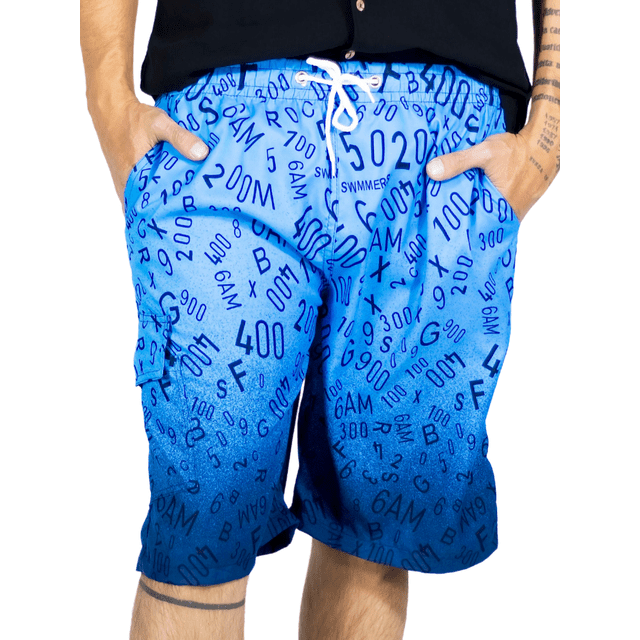 Short Playa y Alberca Hombre Estampado Traje Baño con Forro