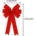 thumbnail image 2 of Dalrosia 2PCS Christmas Bows Outdoor Decorations, Large Velvet Wreath Bow for Xmas Tree Topper Home Front Door Decor, 2 of 5