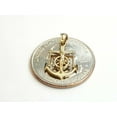thumbnail image 5 of New 14k yellow Gold tiny Jesus anchor and wheel Pendant fine gift jewelry 0.7g, 5 of 12
