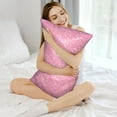thumbnail image 5 of Bingfone Glitter Pink Print Satin Pillowcase for Hair - Standard Size with Zipper Silky & Soft Pillow Covers,20x30 inches, 5 of 8