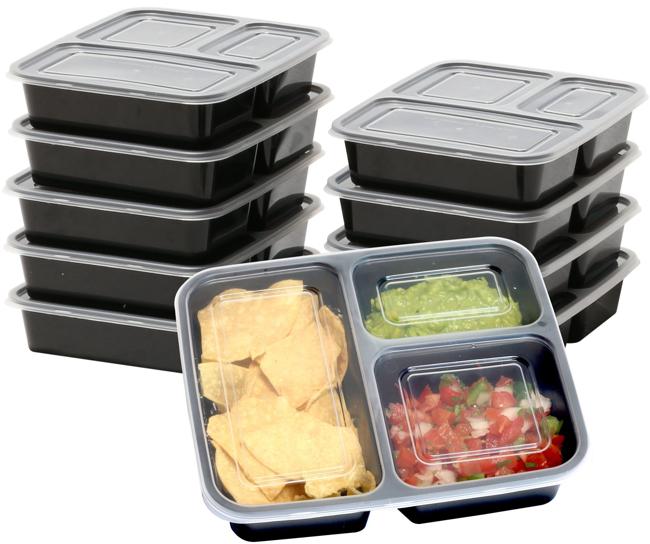 PrepNaturals 8 Pack Glass Food Storage Containers with Lids - Leakproof  Glass Meal Prep Containers - Bento Box for Lunch - Dishwasher, Microwave,  Oven & Freezer Safe (Multi-Compartment): Home & Kitchen 