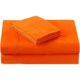 thumbnail image 3 of 900 Thread Count 100% Egyptian Cotton 4-Piece Bed Sheet Set (1 Flat, 1 Fitted Sheet, 2 Pillow Covers) 24 Inches Deep Pocket Size King Color Orange Solid, 3 of 4