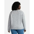 thumbnail image 2 of Terra & Sky Women’s Plus Bow Stitch Crewneck Sweater, Lightweight, Sizes 0X-5X, 2 of 2