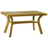 Atlin Designs 55" Resin Patio Outdoor Dining Table in Teak Brown, Commercial Grade