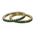 thumbnail image 5 of Ratnavali Jewels CZ Zirconia Gold Tone Green Diamond Elegant Bollywood Indian Bangles Jewelry Women, 5 of 6