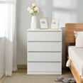 thumbnail image 5 of Ktaxon 4 Drawer Dressers Nightstand, Wooden Chest, Modern Wide Storage for Bedroom, Office, Living Room, White, 5 of 12